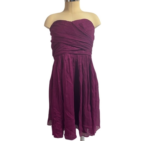 J Crew 100% silk shell dress, sweet heart neckline, in a gorgeous fuchsia purple - Picture 1 of 5
